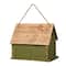 Glitzhome® 14" Hanging Wooden Distressed Green Garden Birdhouse